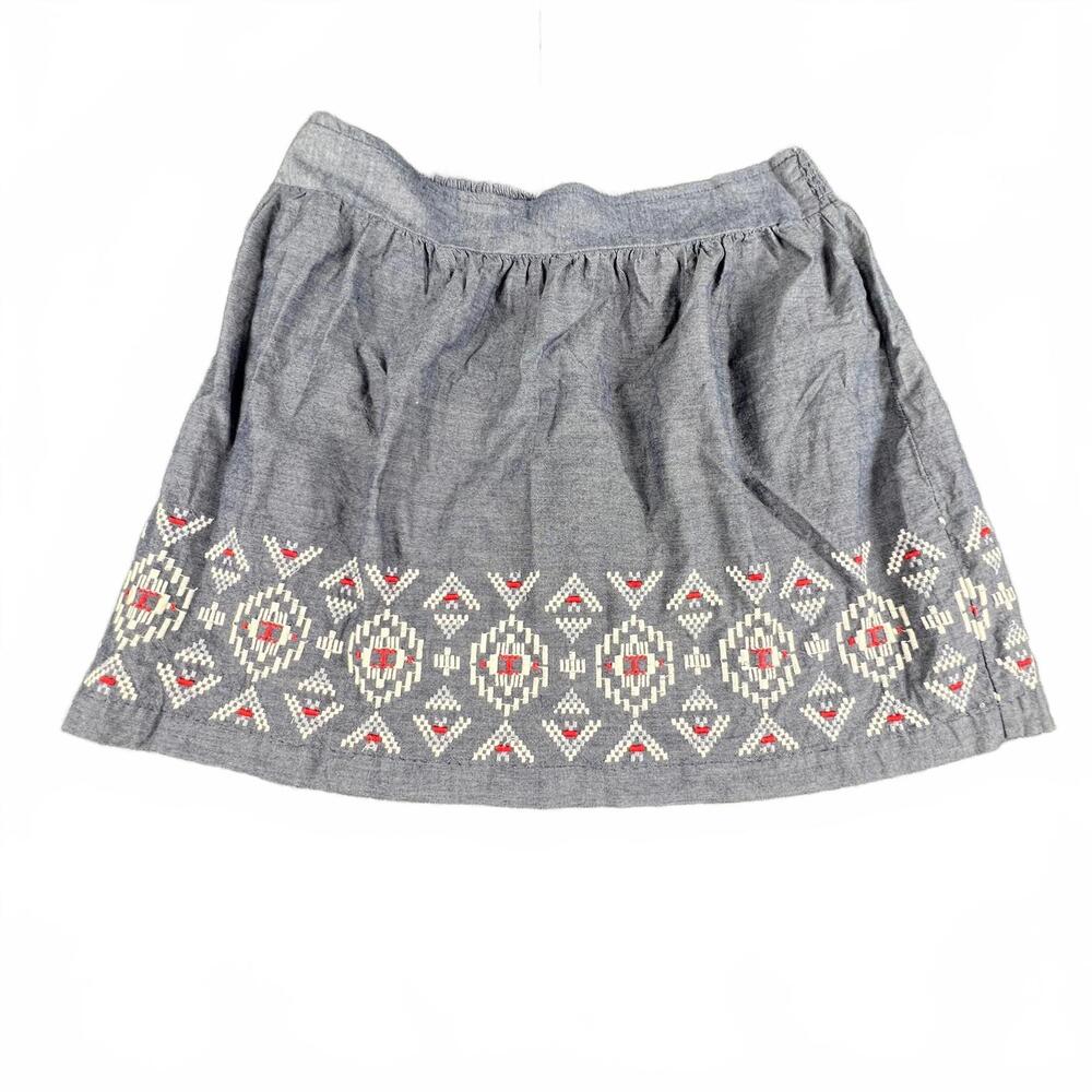 American Eagle Embroidered Chambray Mini Skirt Size M